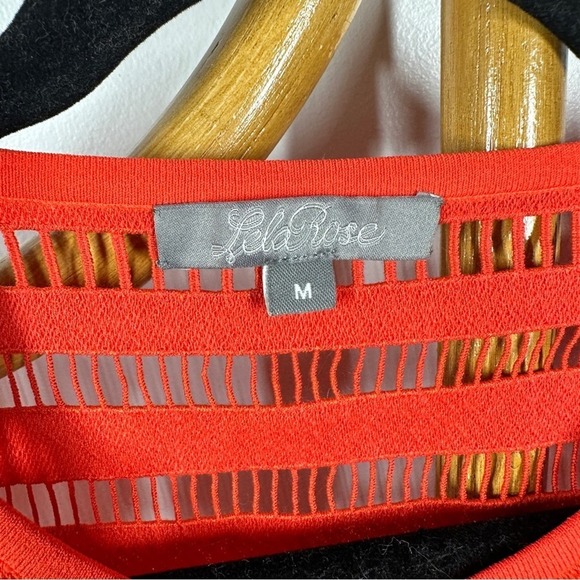 Lela Rose Red Short Sleeve Cropped Sweater sz M - Picture 5 of 6